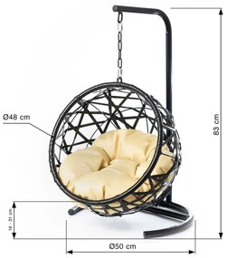 Závesné hojdacie kreslo pre mačky MOON - hnedé