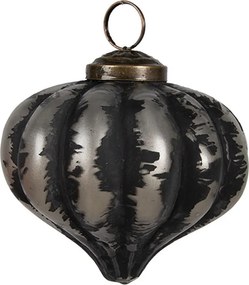 Granitová antik sklenená vianočná ozdoba banka Noirre - Ø 8*8 cm