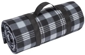 Pikniková deka károvaná, sivá