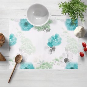 Biante Teflónové prestieranie na stôl TF-044 Tyrkysové ruže na bielom 30x40 cm