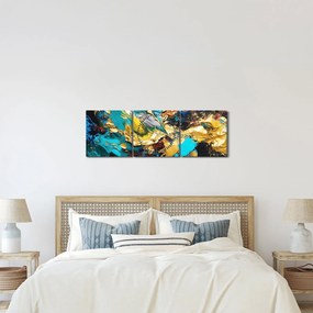 Obraz - Textúrovaná olejomaľba (s hodinami) (90x30 cm)