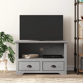 TV skrinka s 2 zásuvkami BODO sivá 91x43x56cm borovicový masív 355076