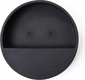 Kvetináč na stenu MURA, sklolaminát, Ø 30 cm, čierna