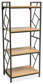 Regál Tablo 04 140 cm dub přírodní/černý
