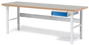 Dielenský stôl SOLID, so zásuvkou, nosnosť 750 kg, 2000x800 mm, vinyl