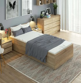 Posteľ CLP 90x200 cm s roštom dub sonoma
