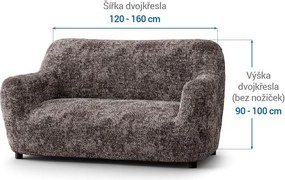 Bielastické poťahy MARMO hnedé dvojkreslo (š. 120 - 160 cm)