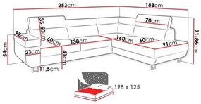 Rohová sedacia súprava Androderma (terakota) (L). Vlastná spoľahlivá doprava až k Vám domov. 1129382