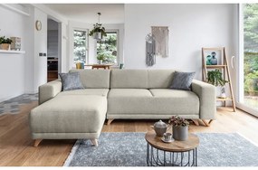 Béžová rozkladacia/s úložným priestorom rohová pohovka Classy Sophie – Miuform