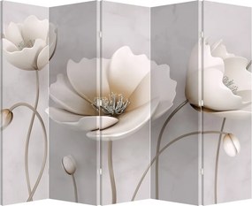 Paraván - Biele kvety (210x170 cm)