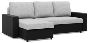 Rohová rozkladacia sedačka LUNA sivá / čierna