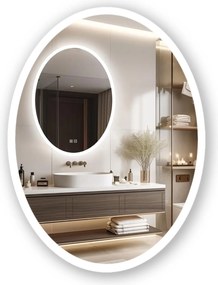 Rea Oválne zrkadlo 60x80 cm s vyhrievaním a regulovateľným LED osvetlením HOM-06503