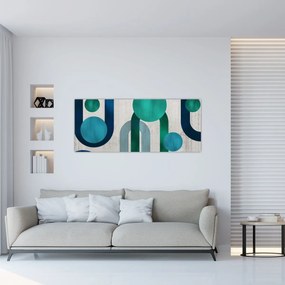 Obraz - Čiary a kruhové tvary (120x50 cm)