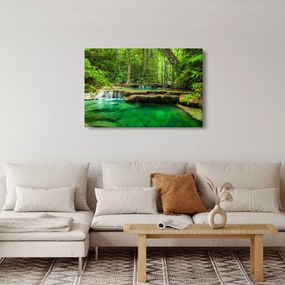 Obraz - Vodopád Erawan v Kanchanaburi, Thajsko (90x60 cm)