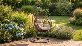 Závesné hojdacie kreslo Houseland Luna L hnedé