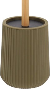 Sada kúpeľňových doplnkov Roza, olivová/s drevenými prvkami