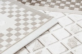 Koberec AKRYL VALS 103 Geometricky ramka 3D , béžový / slonia kosť