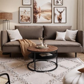 KONFERENČNÝ STOLÍK LEONARDO S POLICOU DUB STIRLING + ČIERNY