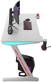 Herný stôl s podsvietením BG04 biely 120 cm