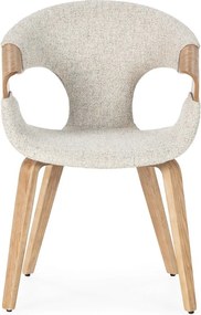 Béžové čalúnené jedálenské kreslá v súprave s podrúčkami 2 ks Elif – MOME