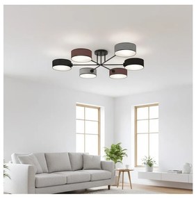 Prisadené svietidlo MAGA 6xE14/10W/230V čierna/hnedá/sivá