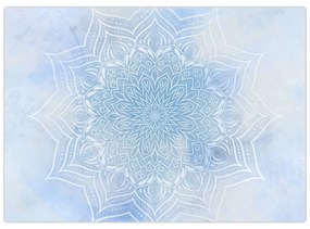 Sklenený obraz - Zimná mandala (70x50 cm)