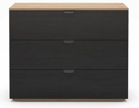 Komoda v dekore duba v čierno-prírodnej farbe 100x80x40 cm Dennis – Marckeric