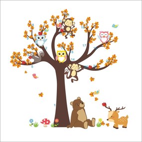 Veselá Stena Samolepka na stenu na stenu Strom a zvieratká