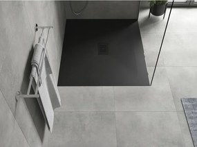 Mexen Hugo, obdĺžniková sprchová vanička SMC 130 x 100 cm, čierna, čierna krytka, 42701013-B
