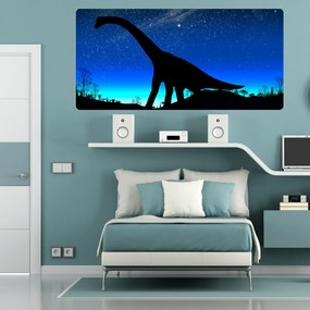 PIPPER. Samolepiaca textilná tapeta - Dinosaurus s nočnou oblohou