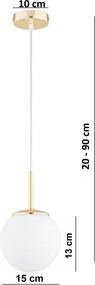 Brilagi - Závesný luster na lanku MILO 1xE27/60W/230V zlatý