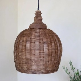 Prírodné antik závesné svetlo lampa z prúteného ratanu - Ø 31*38cm/ E27/ 25W