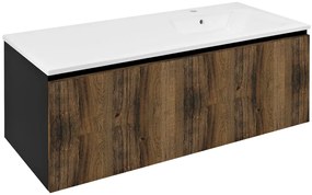 Sapho Sapho, LOREA skrinka 120x46x51,5cm (30+90cm), pravá, dub collingwood/čierna matná, LE090-1935-R-03