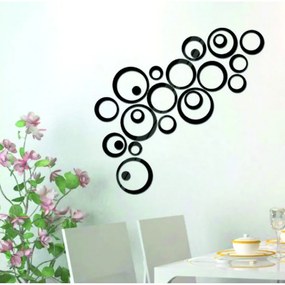 3D nálepky a samolepky, zrkadlové, farebné, dekoračné nálepky, SV000004B - BLACK HEU-
