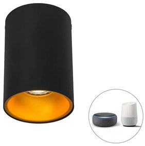 Inteligentné bodové svetlo čierne so zlatom vrátane WiFi žiarovky GU10 - Deep