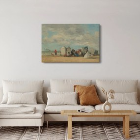Obraz - Eugène Boudin, Beach Scene , reprodukcia (90x60 cm)