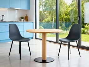 Súprava 4 ks bridlicovo sivých stoličiek OSAKA s čiernymi nohami