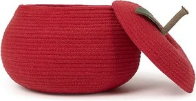 Červený látkový detský kôš na hračky ø 28x20 cm Apple – Lorena Canals