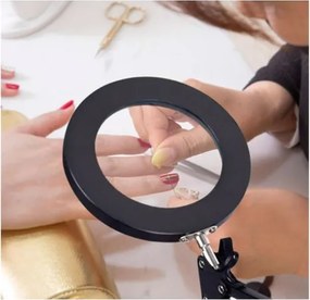 Extol - LED Stmievateľná stolná lampa s lupou LED/8W/5V 2900/4500/7500K čierna