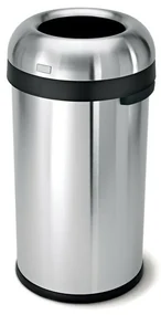 Okrúhly otvorený kôš 60 l, matná oceľ, nerez