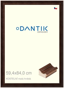 DANTIK rám na obraz 59,4x84 | KOSTELNÍ malá hnědá (Plexi Čiré)