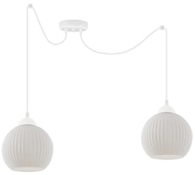 Závesné svietidlo Riffle Round Spider, 2x biele sklenené tienidlo, w