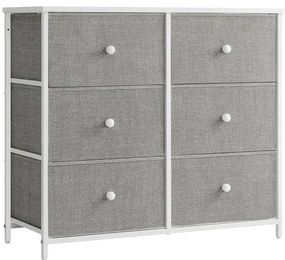 Komoda so zásuvkovými boxmi HESTO 80x71 cm, biela/sivá