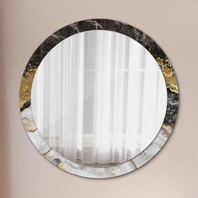 Okrúhle ozdobné zrkadlo na stenu Mramor a zlato fi 100 cm