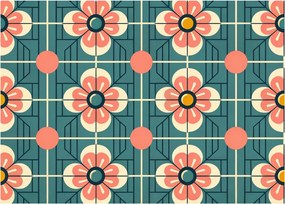 Obraz - Retro vzor s kvetmi (70x50 cm)