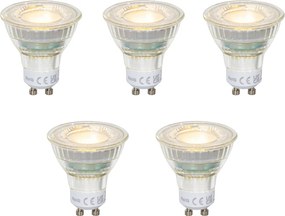 Sada 5 GU10 50mm čírych LED žiaroviek 2,5W 450 lm 2700K