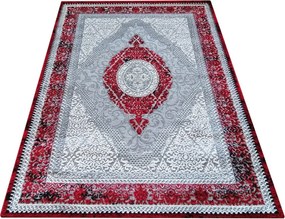 DY Exkluzívny sivo-červený koberec s orientálnym vzorom Angora 01 Rozmer: 160x220 cm