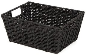 Compactor Ručne pletený košík ETNA, 31 x 24 x 14 cm, čierna