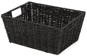 Compactor Ručne pletený košík ETNA, 31 x 24 x 14 cm, čierna