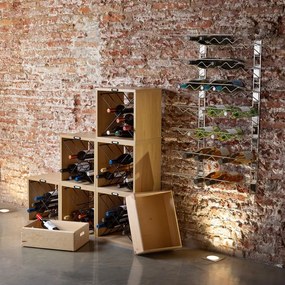 Regál na víno v dekore jaseňa v prírodnej farbe počet fliaš 12 36,5x36x29 cm Macon – Compactor